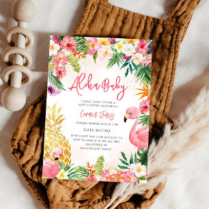 Tropical Aloha Hibiscus Pineapple Baby Shower Invitation