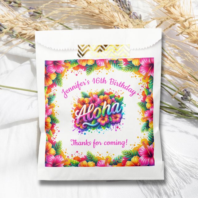 Tropical Aloha Luau Birthday Party Favour Bag (Creator Uploaded)