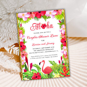 Tropical Aloha Luau Couples Wedding Shower  Invitation