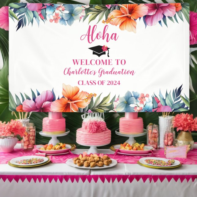 Tropical Aloha Luau Graduation 2024 Welcome Banner (Creator Uploaded)
