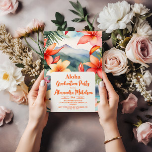 Tropical Aloha Luau Summer Flora Graduation Invitation