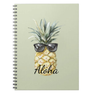 Tropical Aloha Pineapple with Sunglasses Notebook