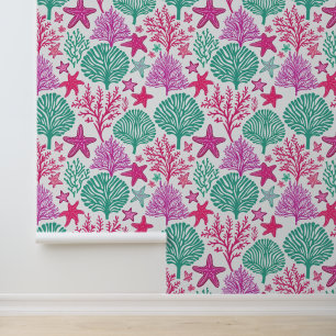 Tropical aloha print wallpaper