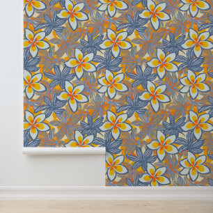 Tropical aloha print wallpaper