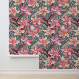 Tropical aloha print wallpaper