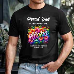Tropical Aloha Proud Dad of the Birthday Girl T-Shirt
