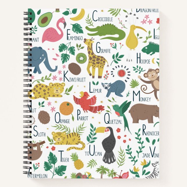 Tropical Alphabet for Children Notebook (Front)