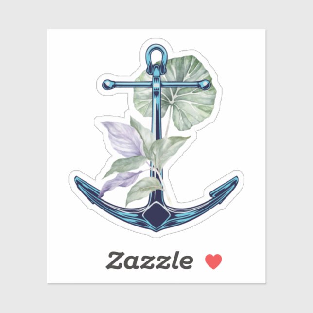 Tropical Anchor with Plants and Flowers (Sheet)