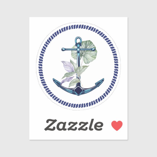 Tropical Anchor with Plants and Flowers (Sheet)