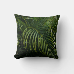 Tropical and botanical Dark Green Leaf Cushion
