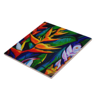 Tropical and Hawaiian art tile