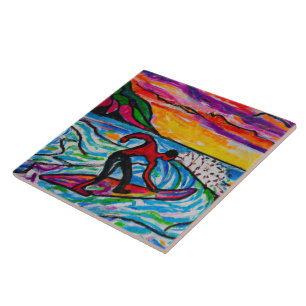 Tropical and Hawaiian art tile