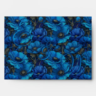 Tropical Anemones Sparkle Backyard Wedding Envelope