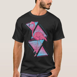 Tropical Animal Exotic Bird 90s Vaporwave Pink Fla T-Shirt