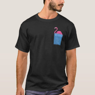 Tropical Animal Exotic Bird Pocket Pink Flamingo T-Shirt