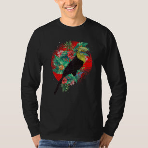 Tropical Animal Flowers Rainforest Bird Floral To T-Shirt