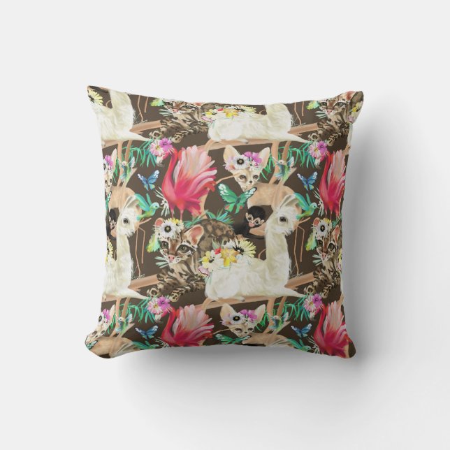 Tropical Animal Pattern Cushion (Front)