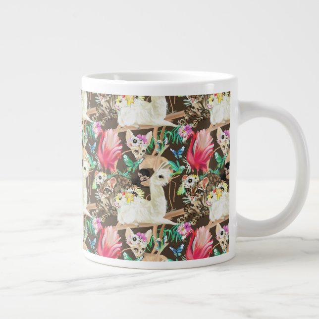 Tropical Animal Pattern Large Coffee Mug (Right)