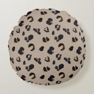 Tropical Animal Print and Greenery Series Design 3 Round Cushion