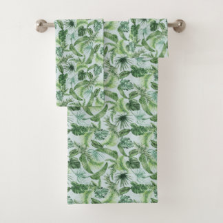Tropical Animal Print &Greenery Series Design 12 Bath Towel Set