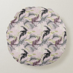 Tropical Animal Print &Greenery Series Design 32 Round Cushion