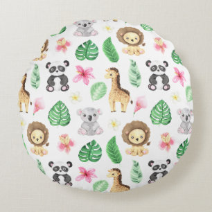 Tropical animal round cushion