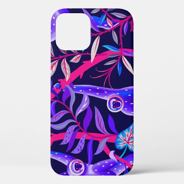 Tropical animals: blue monkeys pattern. Case-Mate iPhone case (Back)