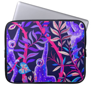 Tropical animals: blue monkeys pattern. laptop sleeve