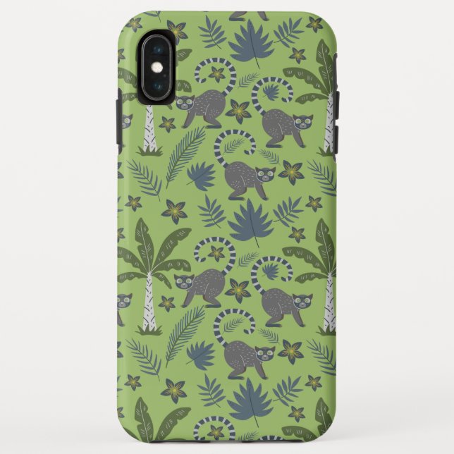 Tropical animals seamless pattern green and grey Case-Mate iPhone case (Back)