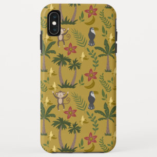 Tropical animals seamless pattern monkey , macaw iPhone XS max case