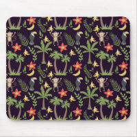Tropical animals seamless pattern monkey & macaw