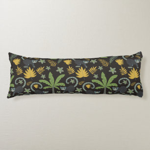 Tropical animals seamless pattern monkey palm tree body cushion