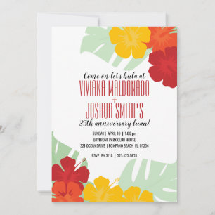 tropical any WEDDING ANNIVERSARY luau invitation 2