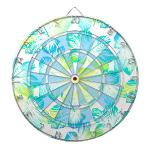 Tropical aqua flowers dartboard