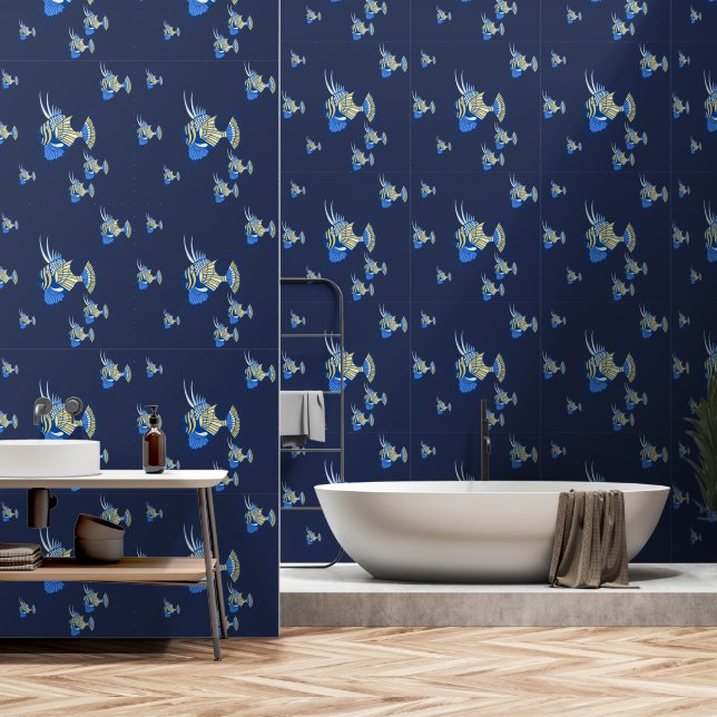 Tropical Aquatic Fish Wallpaper (Bathroom)