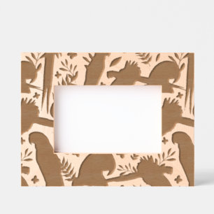 Tropical Ara Parrot Bird and Leaf Pattern  Etched Frames