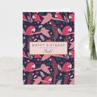 Tropical Ara Parrot Pattern Personalised Birthday 