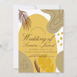 Tropical Arch Organic Shapes Botanical Yellow Invitation