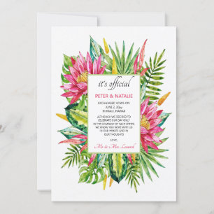 Tropical Arrangement Elopement Announcement
