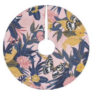 Tropical Art: Bright Forest Patterns Brushed Polyester Tree Skirt