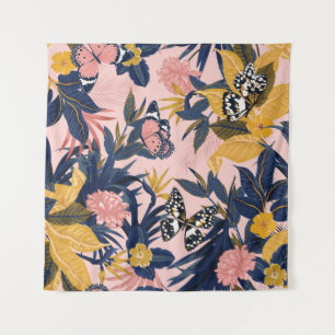 Tropical Art: Bright Forest Patterns Tapestry