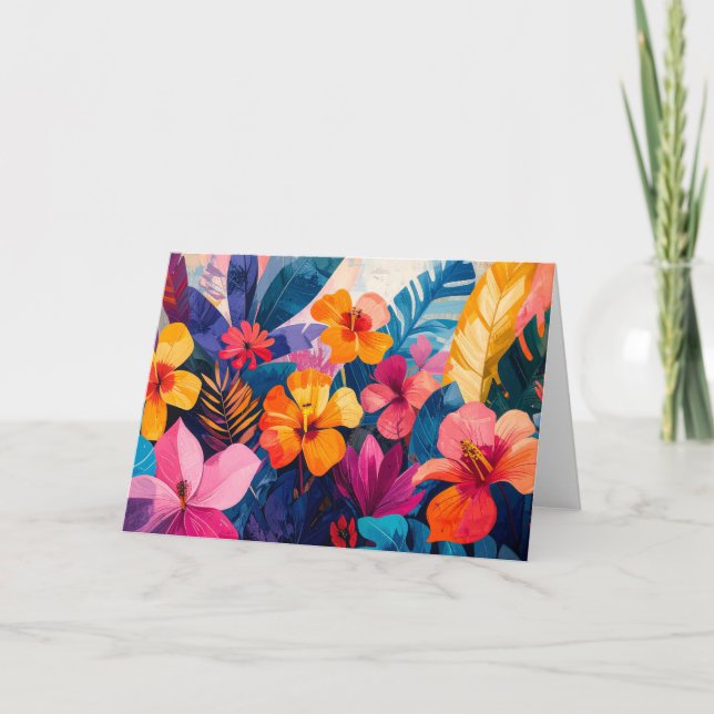 Tropical art Greeting card (Front)