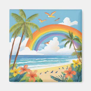 Tropical art magnet