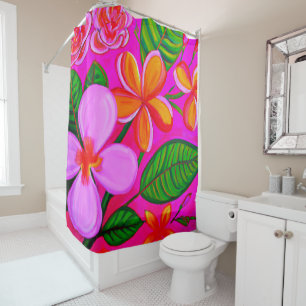 Tropical art  shower curtain