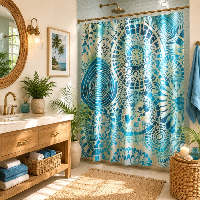 Tropical art  shower curtain (Creator Uploaded)