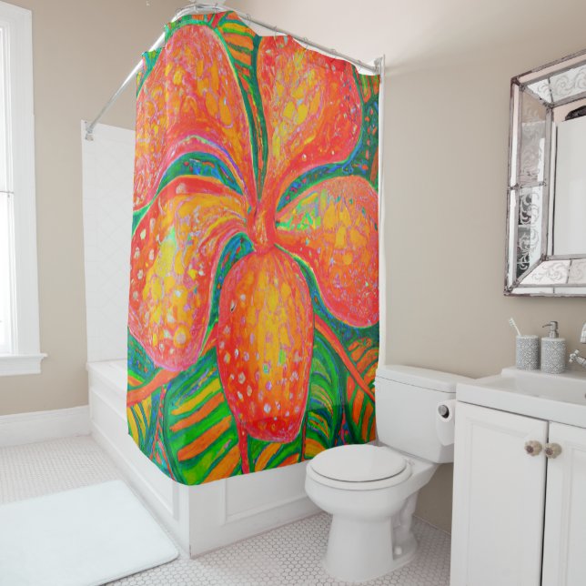 Tropical art  shower curtain (In Situ)