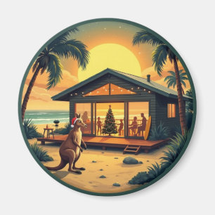 Tropical Aussie Christmas Beach House Magnet