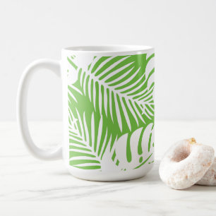 Tropical autumn, summer leaf patterns  coffee mug