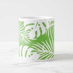 Tropical autumn, summer leaf patterns  large coffee mug