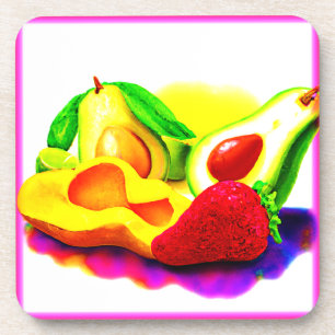 Tropical Avocado, Strawberry, and Mango. Buy Now Coaster